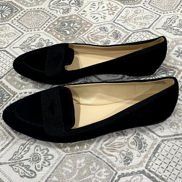 Black Suede Zappoli Loafer Ballet Flats by NINE WEST Size 8.5M - Picture 6 of 11